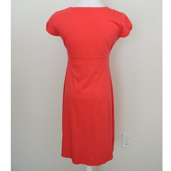 Boden Jersey Coral Dress Purple Flowers 6 - Picture 4 of 8